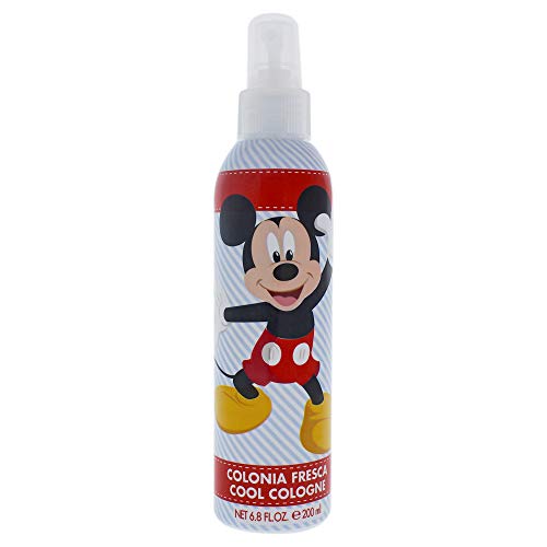 Disney Cool Cologne 200ml Made in Spain, Red, White, Black, Mickey Mouse Body Spray for Kids by Air Val International, 6.8 Oz